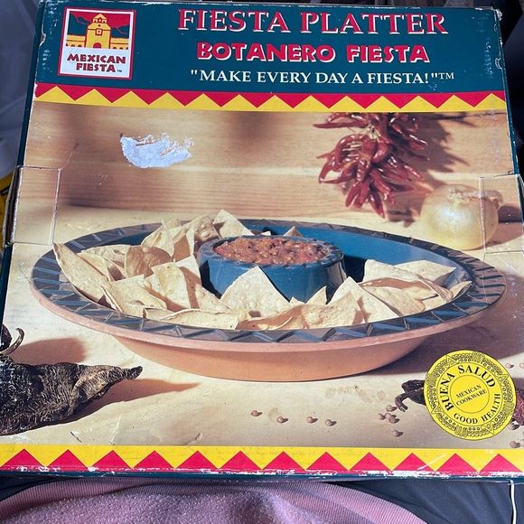 Fiesta Platter Mexican Cookware glazed pottery. - Picture 1 of 10